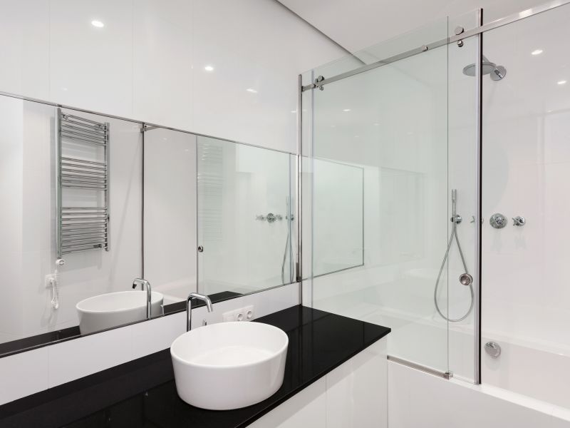 Glass Shower with Modern Fixtures